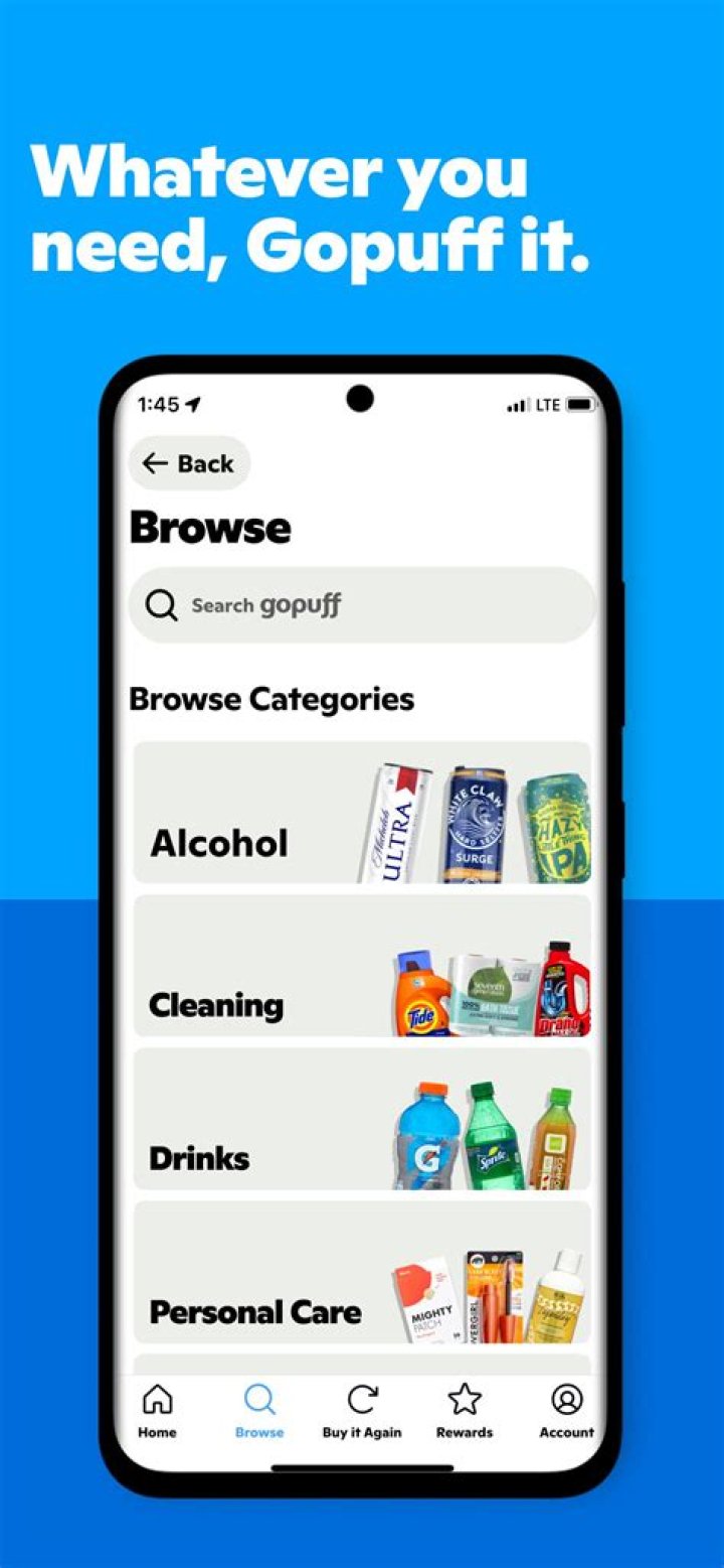 Does goPuff card for alcohol?
