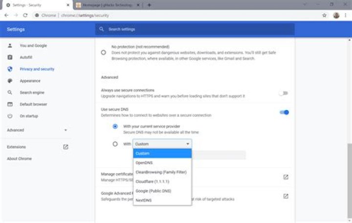 Guide to enable DNS-over-HTTPS (DoH) in Google Chrome