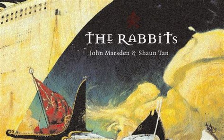 How are the rabbits depicted in the book the rabbits?