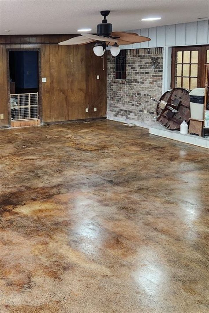 How can I change the color of my stained concrete floor?