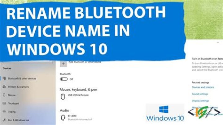 How do I change the Bluetooth name in Windows 10?