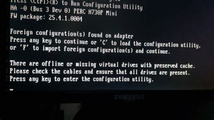 How do I get rid of Dell foreign configuration?