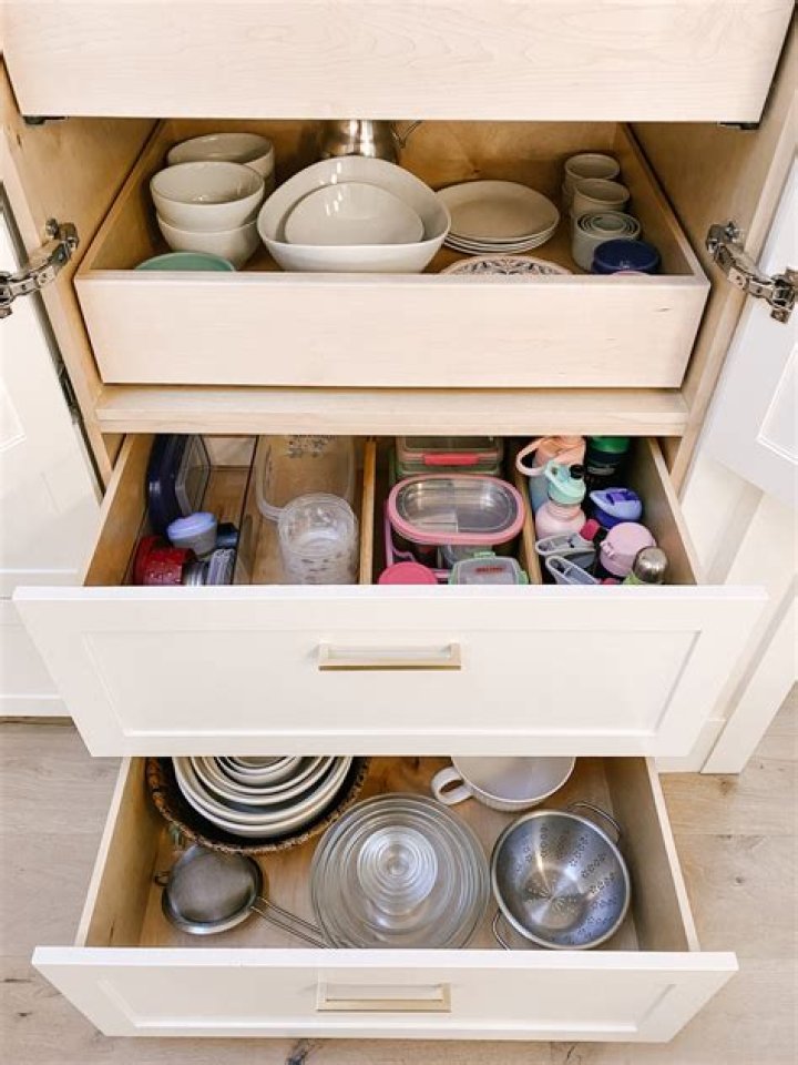 How do I organize the inside of my kitchen cabinets