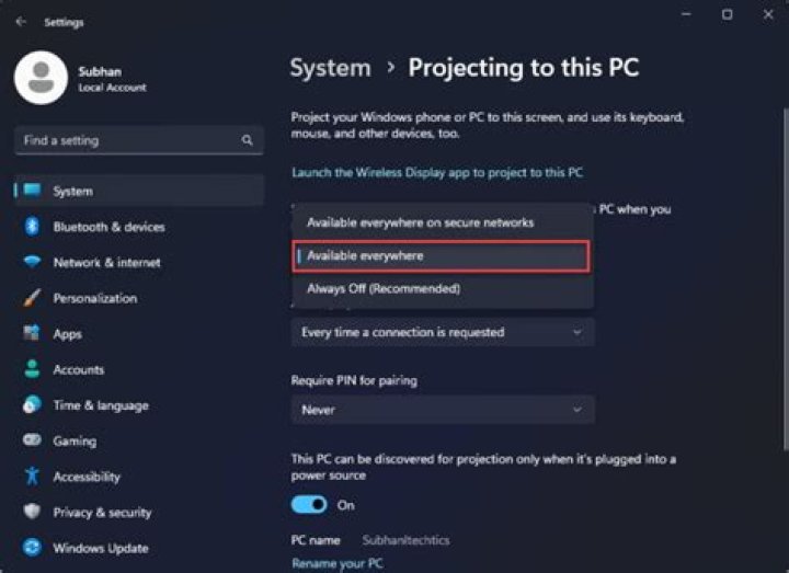 How do I project a window