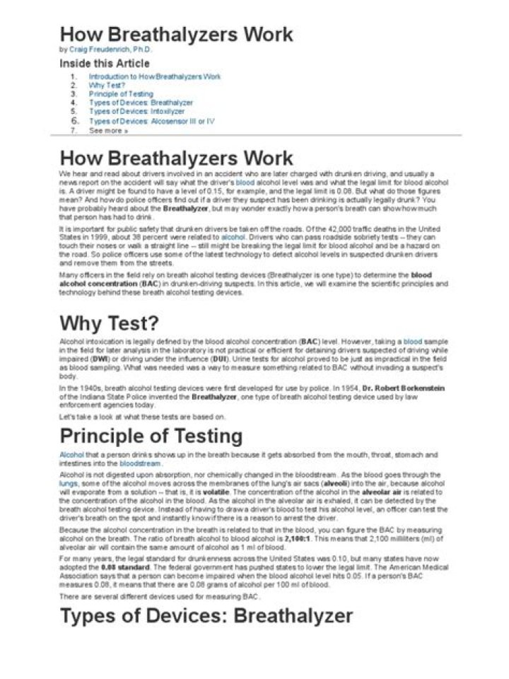 How do modern Breathalyzers work