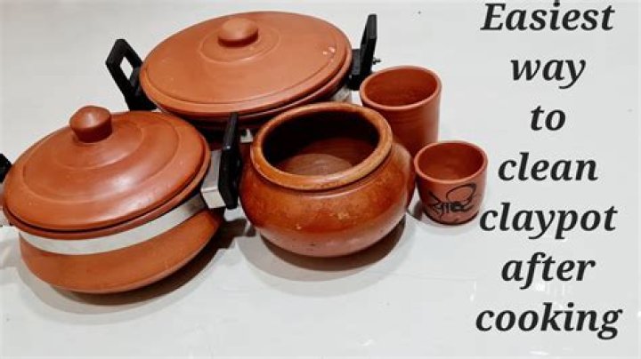 How do you clean clay pots?