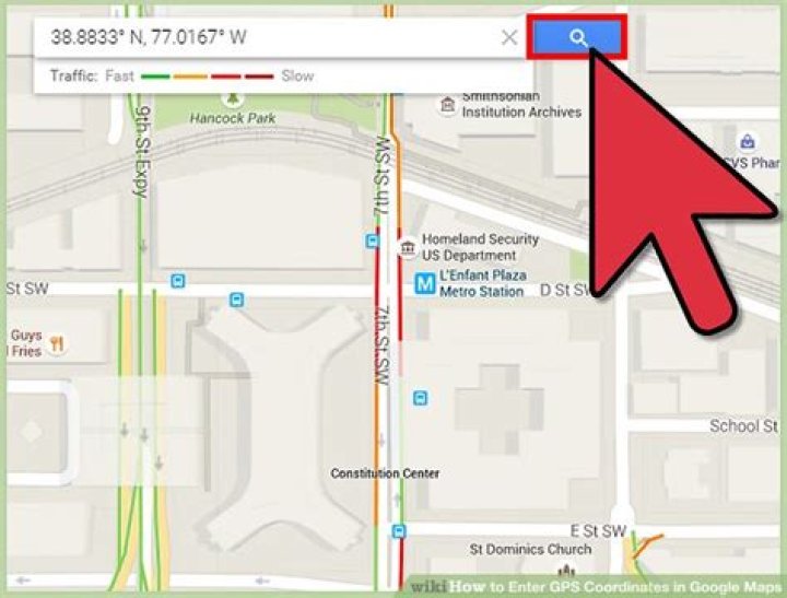 How do you enter coordinates in Google Maps?