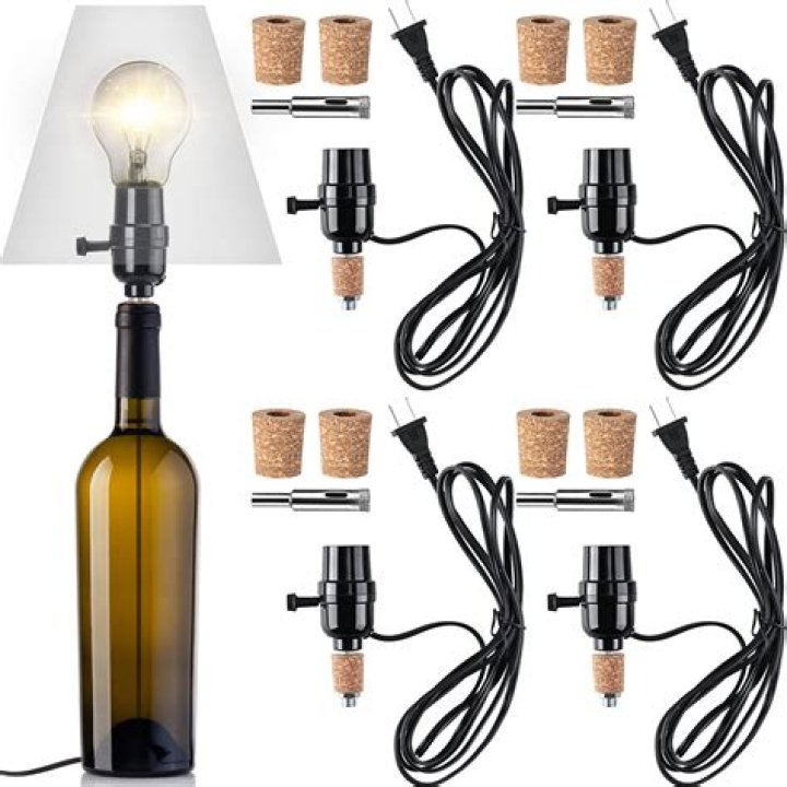 How do you make a hanging wine bottle lamp?