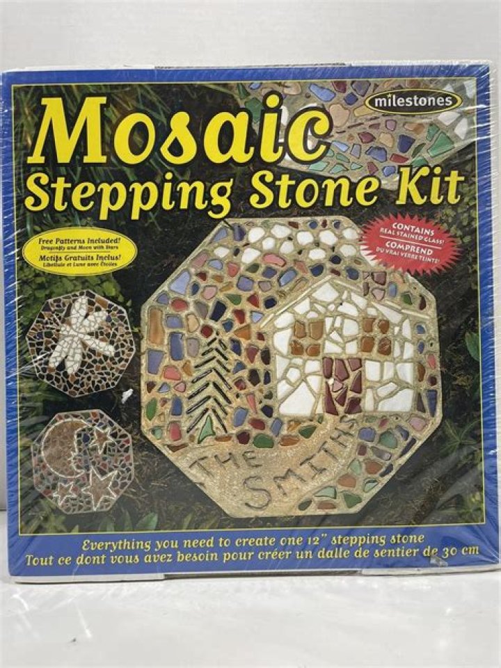 How do you make a stained glass stepping stone?