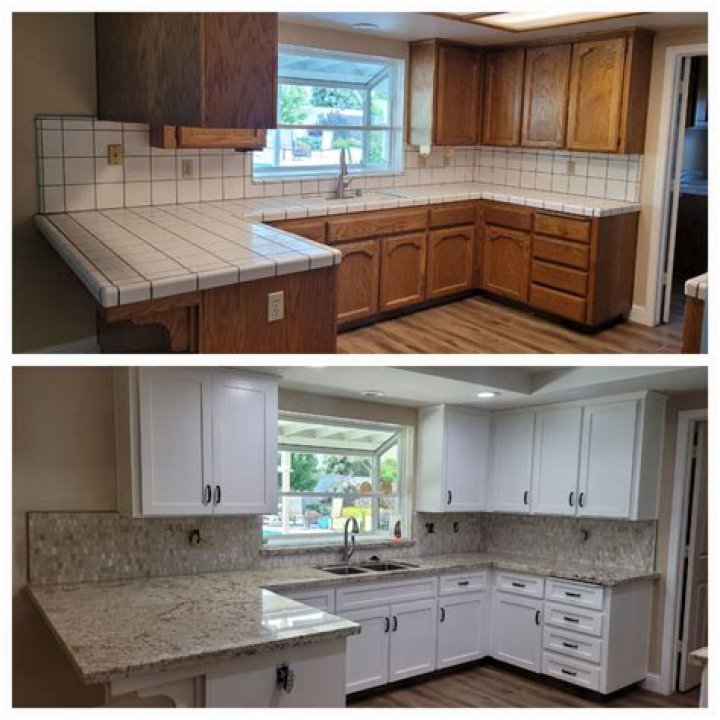 How do you refinish vinyl countertops