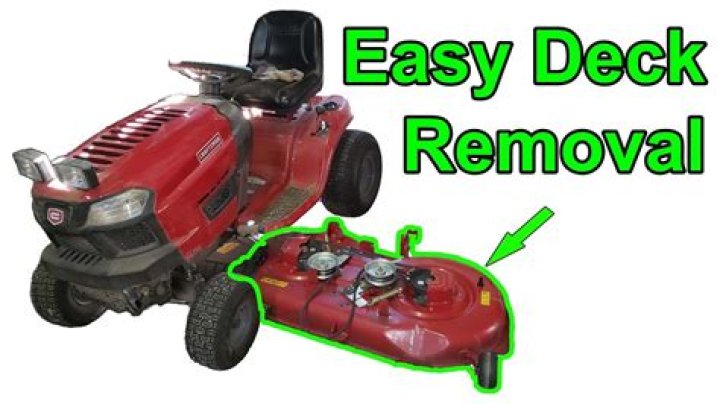 How do you remove a MTD deck from a lawn mower?