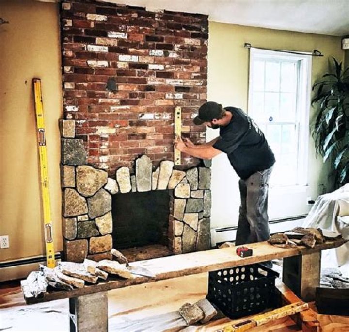 How do you remove paint from a stone fireplace