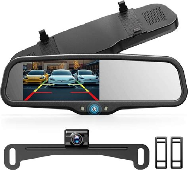 How do you stick rear view mirror back on?