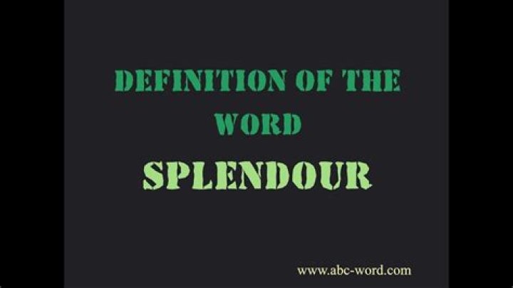 How do you use the word Splendour in a sentence?