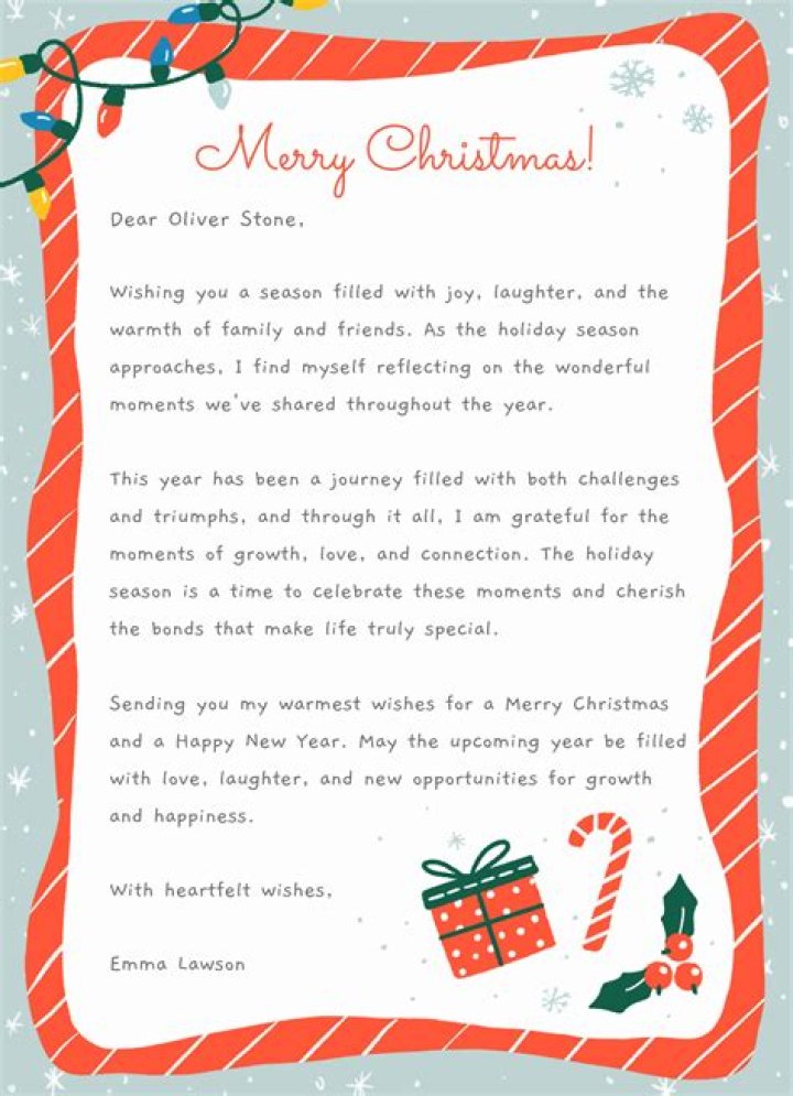 How do you write a Christmas letter to a friend and family