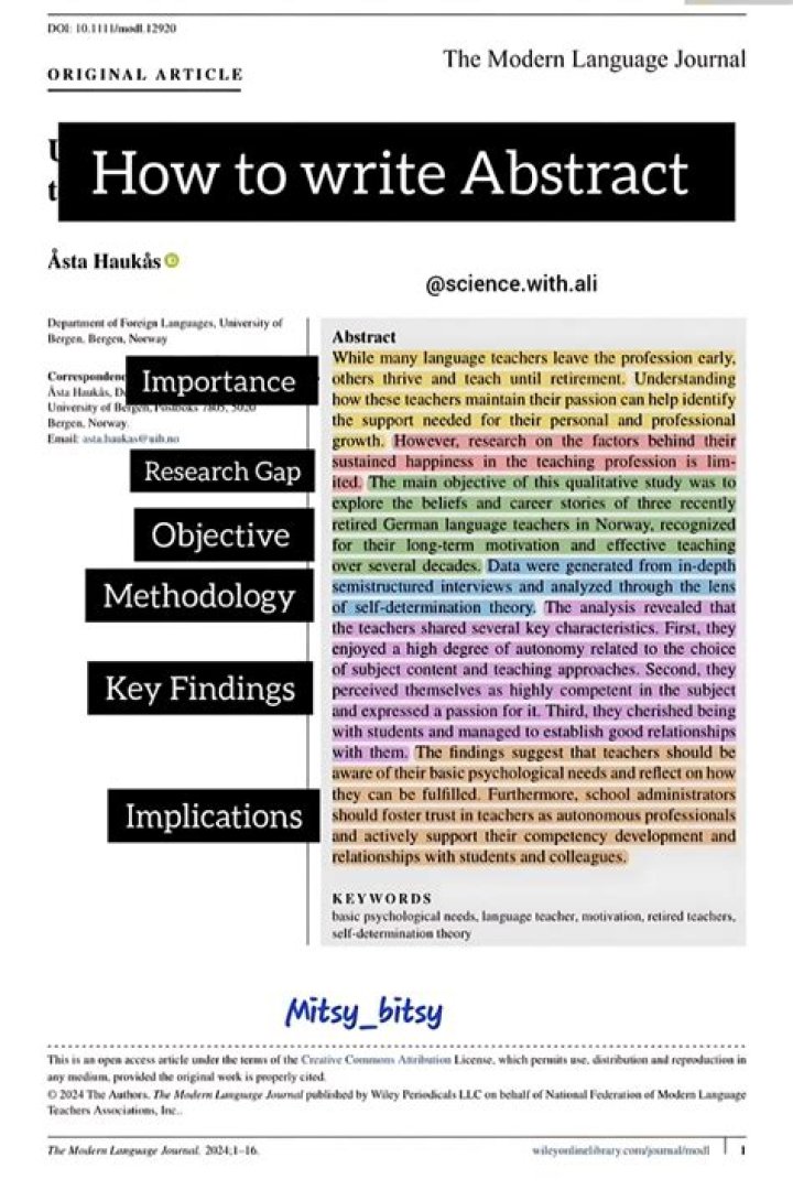 How do you write an abstract for psychology?