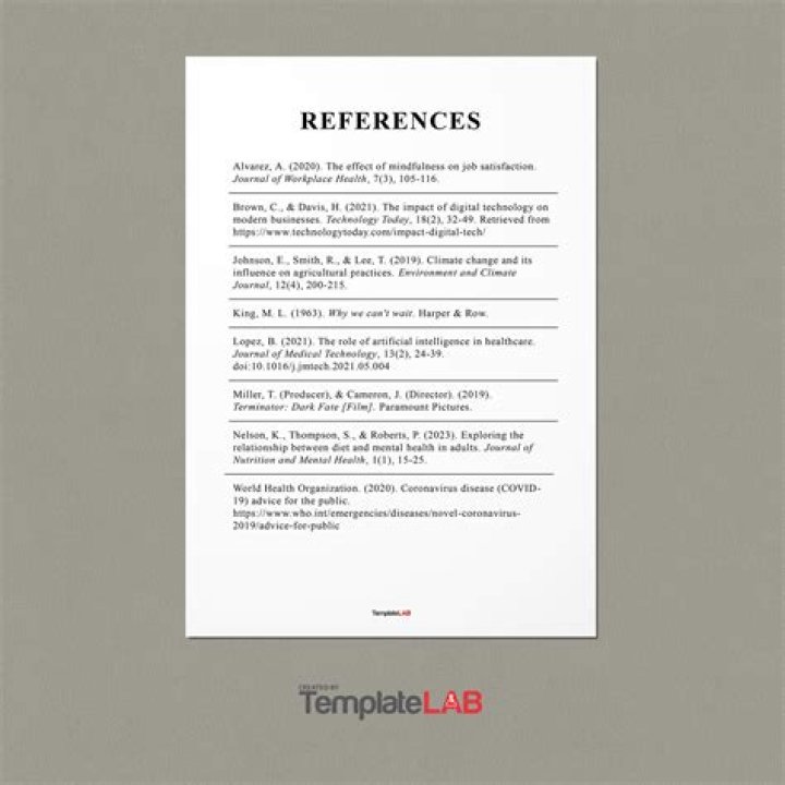 How does a reference page look?