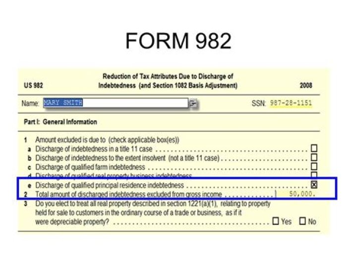 How does form 982 work?
