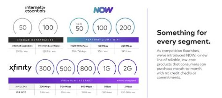 How much is Comcast Internet a month?
