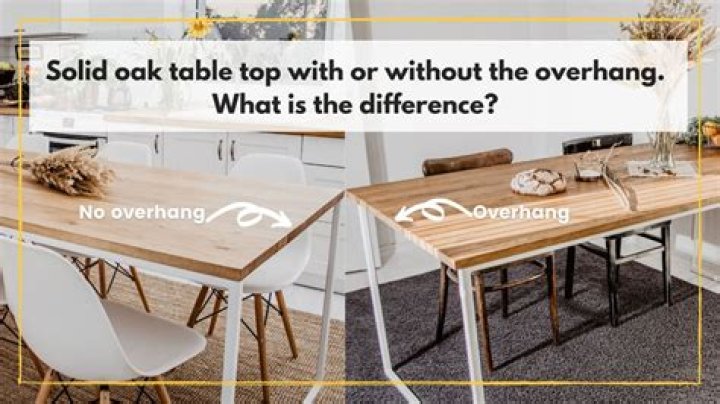 How much should a dining table overhang?