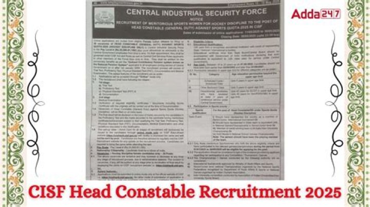 Is running in CISF head constable?
