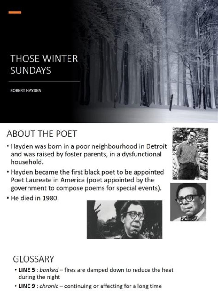 Is Those Winter Sundays free verse