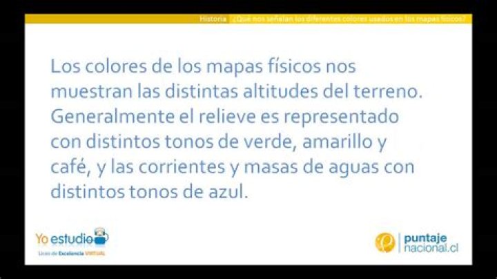 ¿Qué significan los colores de un mapa fisico