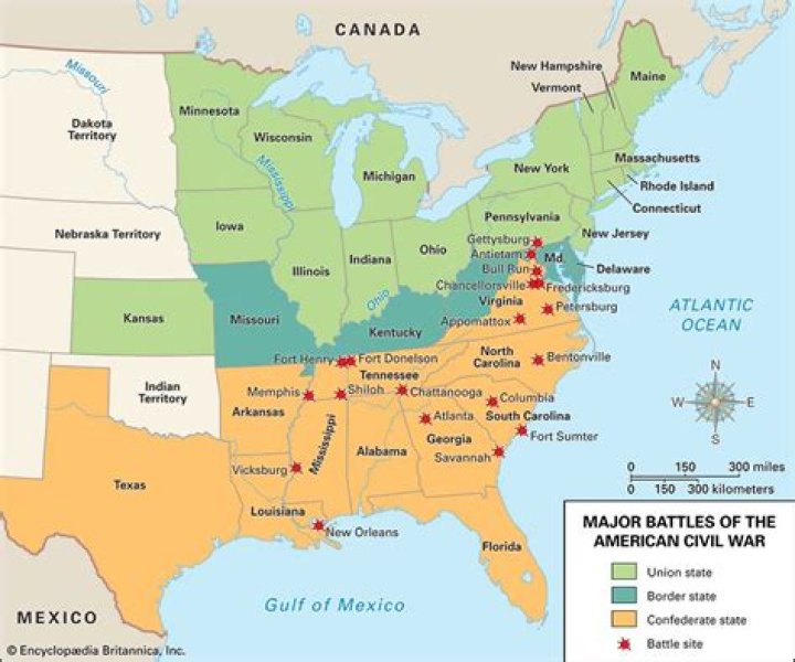 What are 3 major battles in the Civil War
