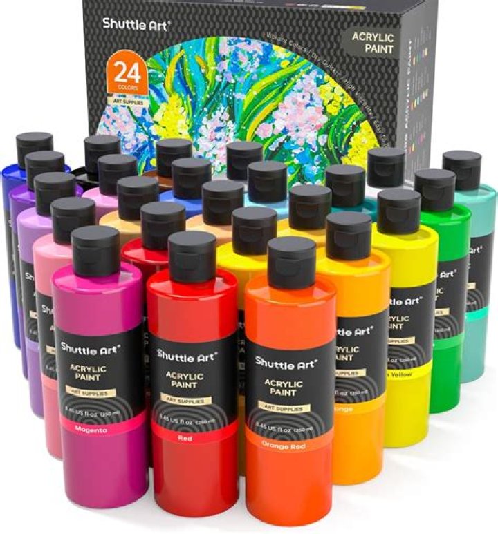 What are acrylic paints made from?