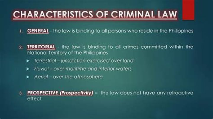 What are the characteristics of criminal law in the Philippines