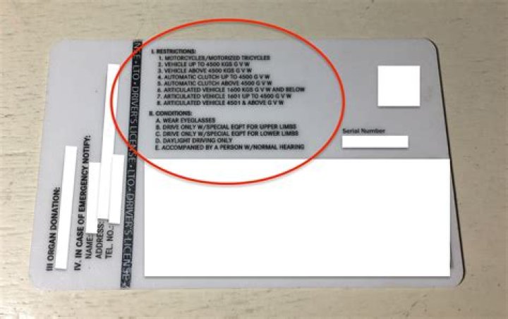 What are the restrictions on a drivers license