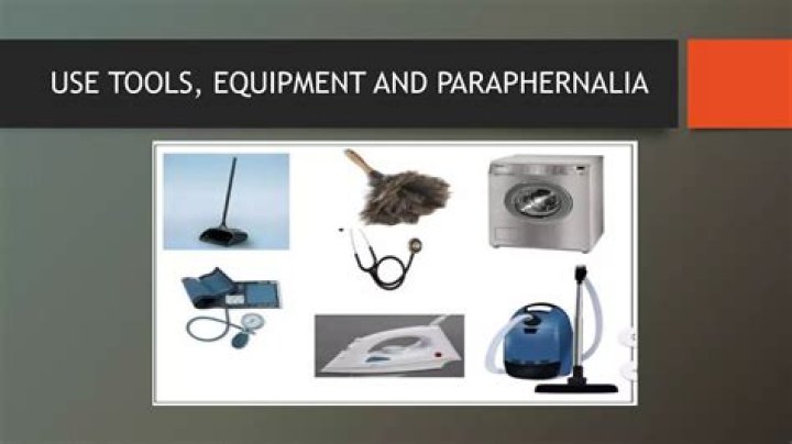 What are the tools equipment and paraphernalia for cleaning washing and ironing?
