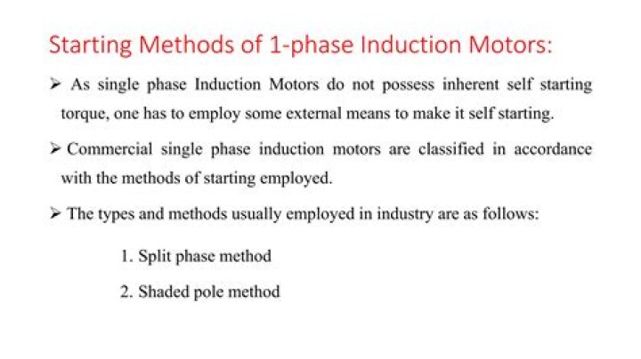 What are the two starting methods for split phase motors?