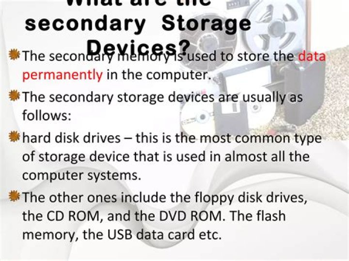 What are the uses of secondary storage
