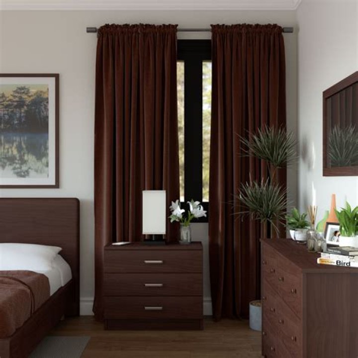 What color curtains go with cherry wood furniture