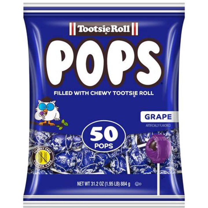 What color is the grape Tootsie Pop wrapper?
