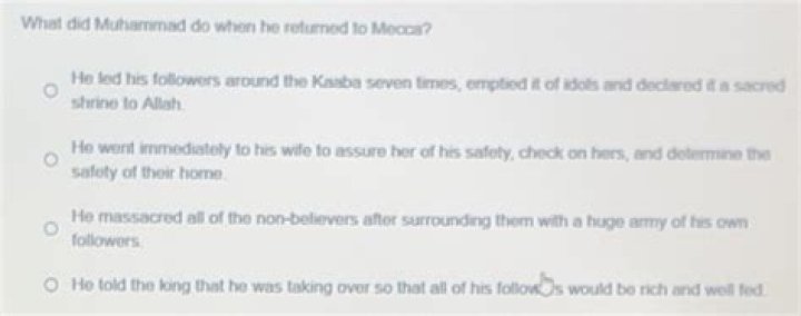 What did Muhammad do when he returned to Mecca?