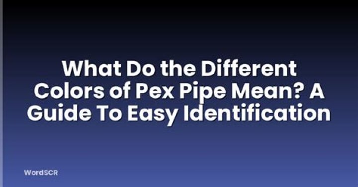 What do the different colors of PEX pipe mean