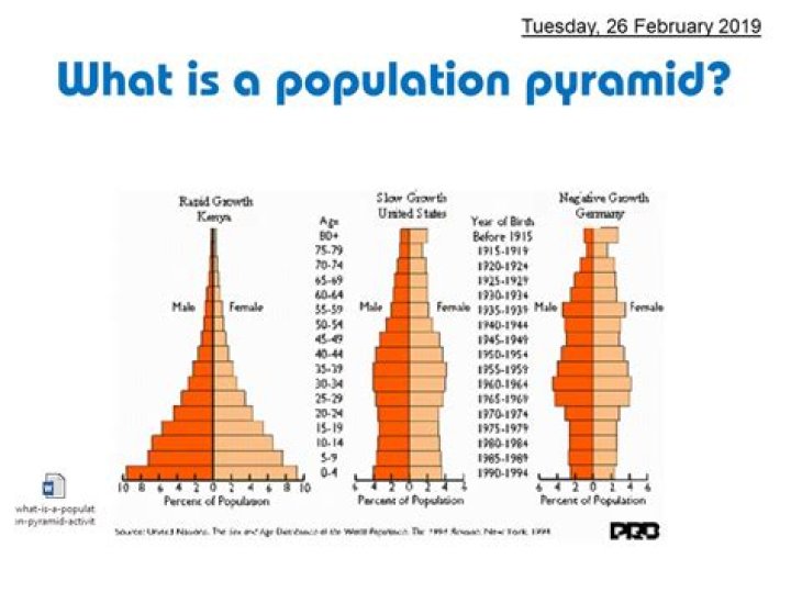 What does a population pyramid show
