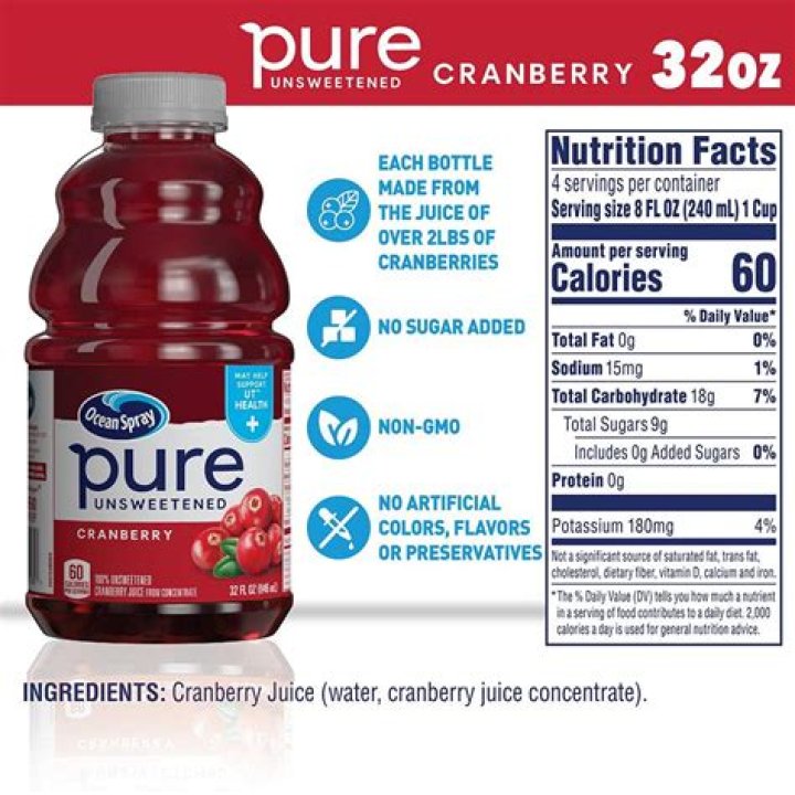 What does drinking pure cranberry juice do?
