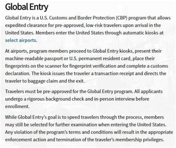 What does it mean to be conditionally approved for Global Entry