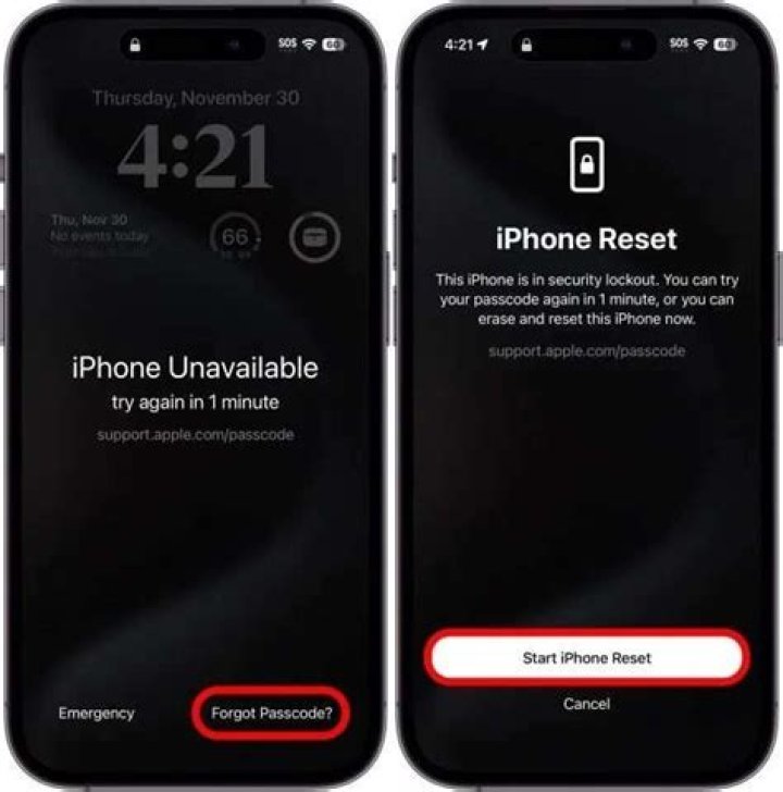 What does it mean when a cell phone says unavailable?
