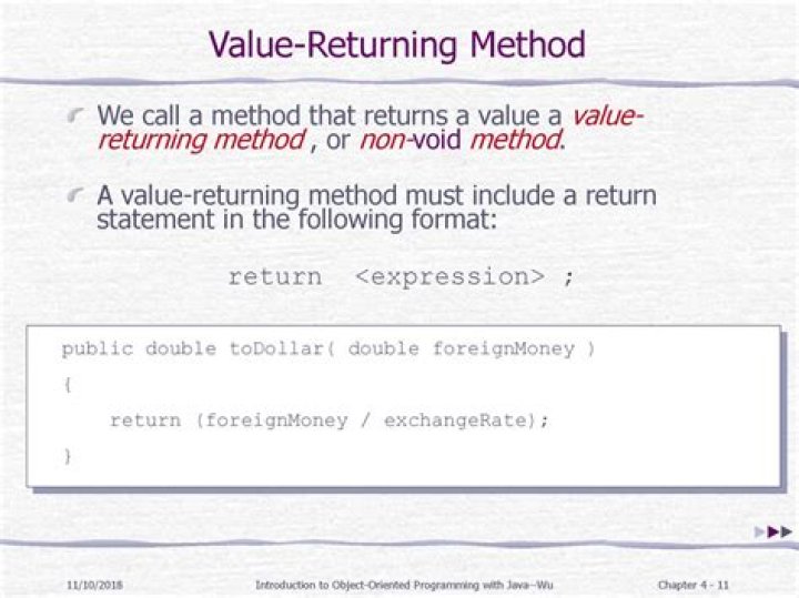 What does returning a value mean