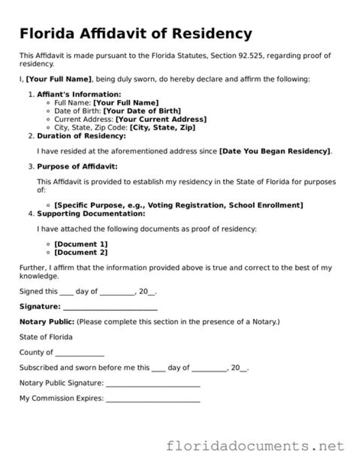 What establishes residency in Florida?
