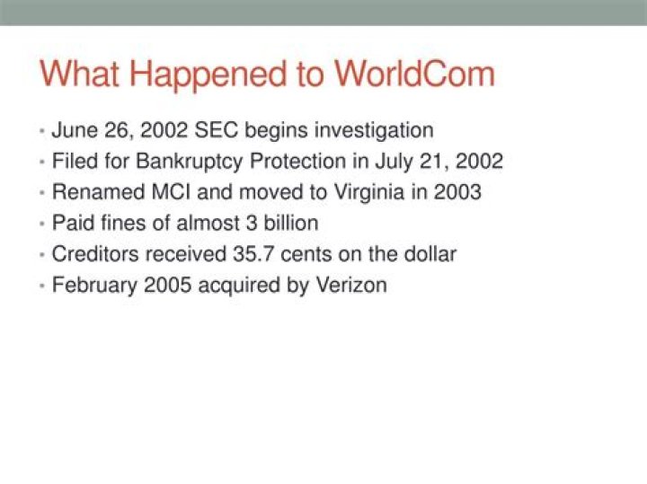 What happened to MCI WorldCom stock?