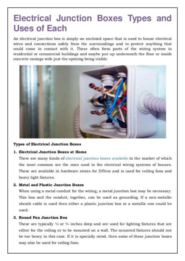 What is a 5 amp junction box used for?