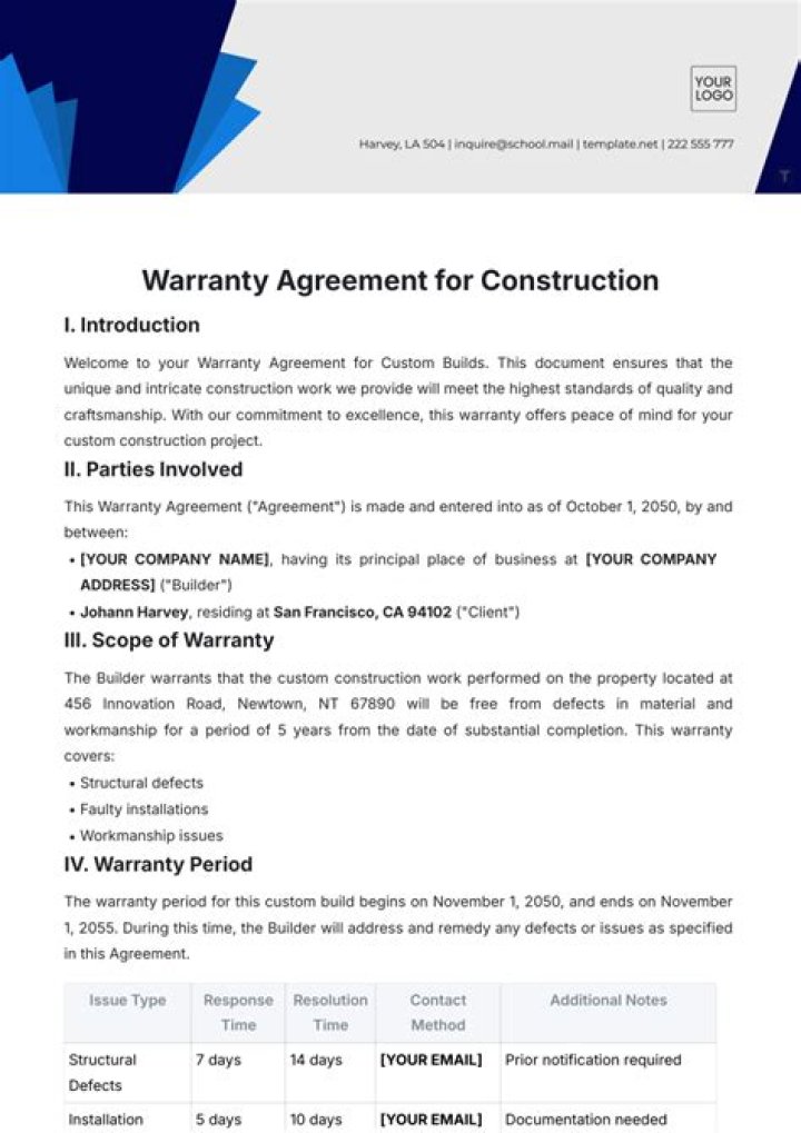 What is a construction warranty