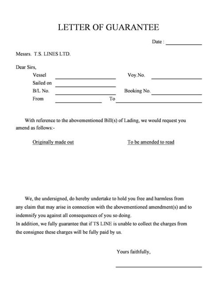 What is a guarantor letter