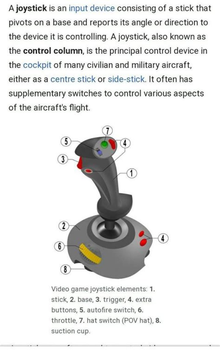 What is a joystick used for?