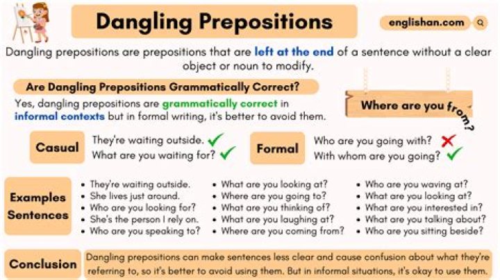 What is an example of a dangling preposition?